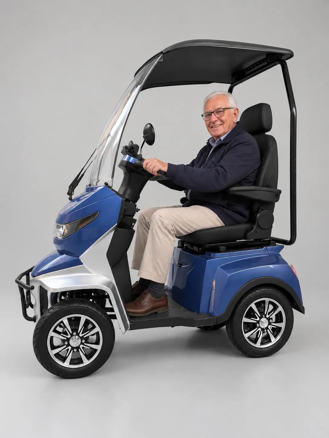 SENIORBIKE vista laterale con conducente